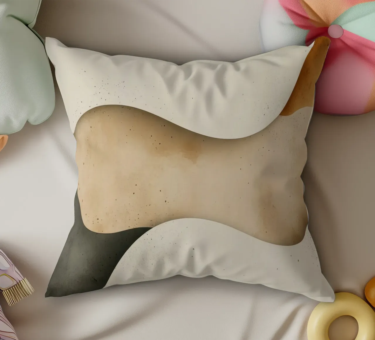 Gentle Ripples Serene Sands Whispering Desert Harmony decorative cushion by Modern Muse