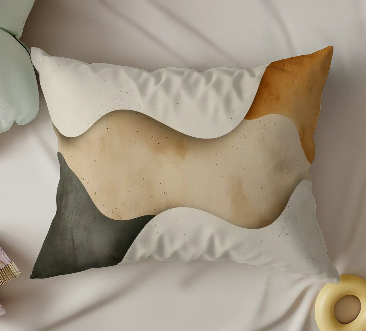Gentle Ripples Serene Sands Whispering Desert Harmony decorative cushion by Modern Muse
