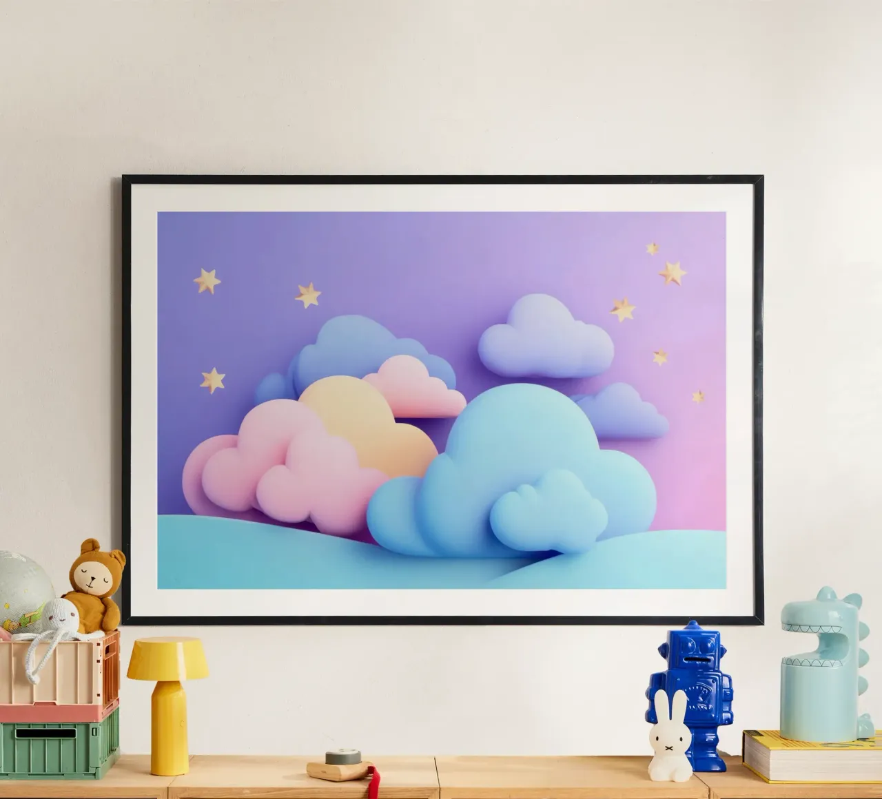 Dreamy Purple, Pink Pastel Cloudscape poster by Modern Muse