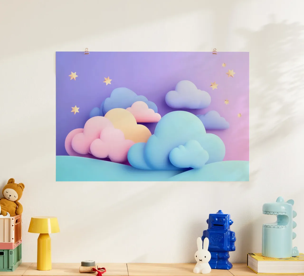 Dreamy Purple, Pink Pastel Cloudscape poster by Modern Muse