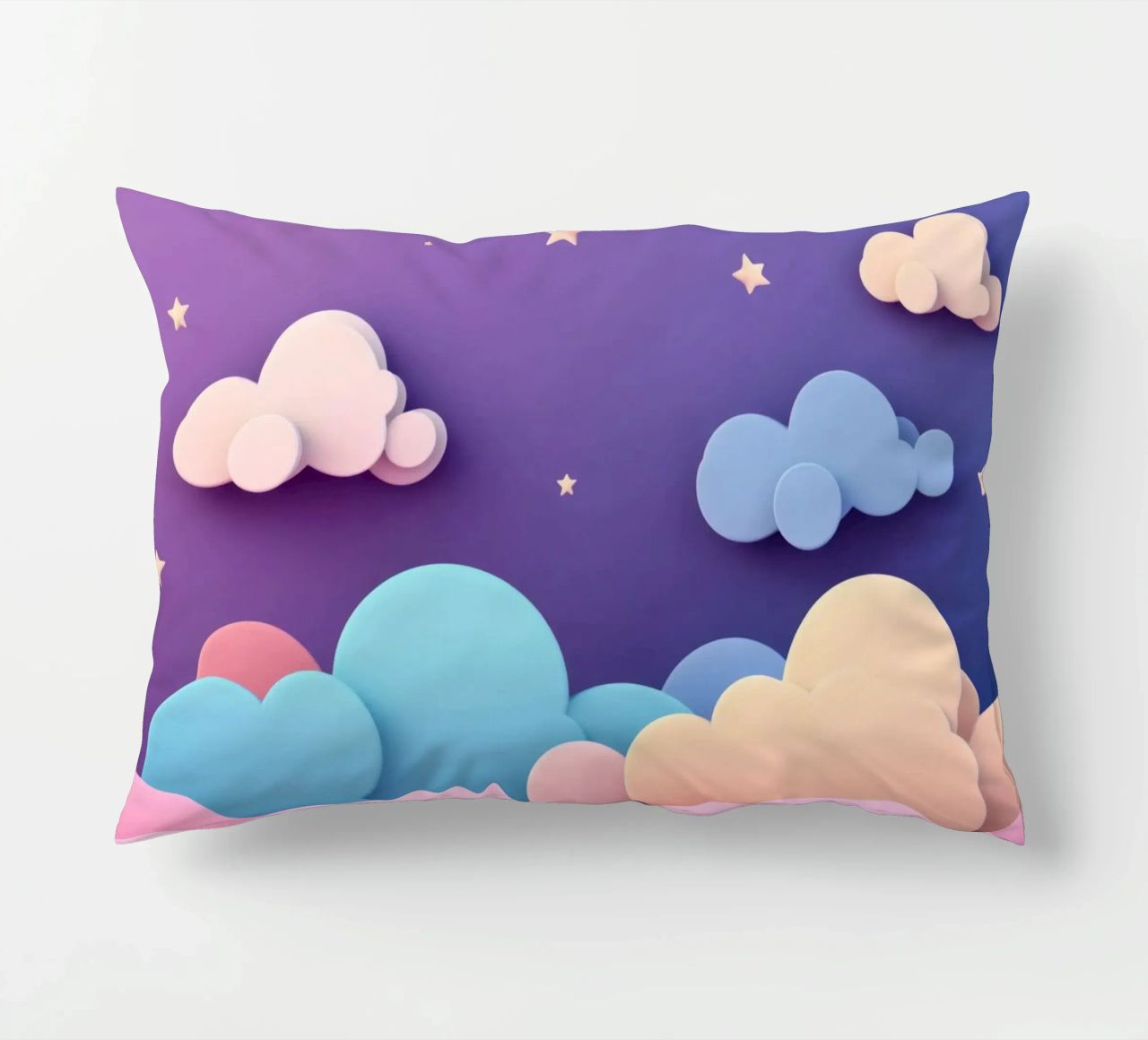Ciel de rêve : Nuages violets, roses et lilas pour la chambre d'enfant coussin de Modern Muse