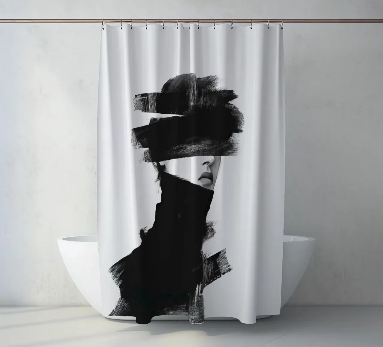 Fem shower curtain by Art Unleashed