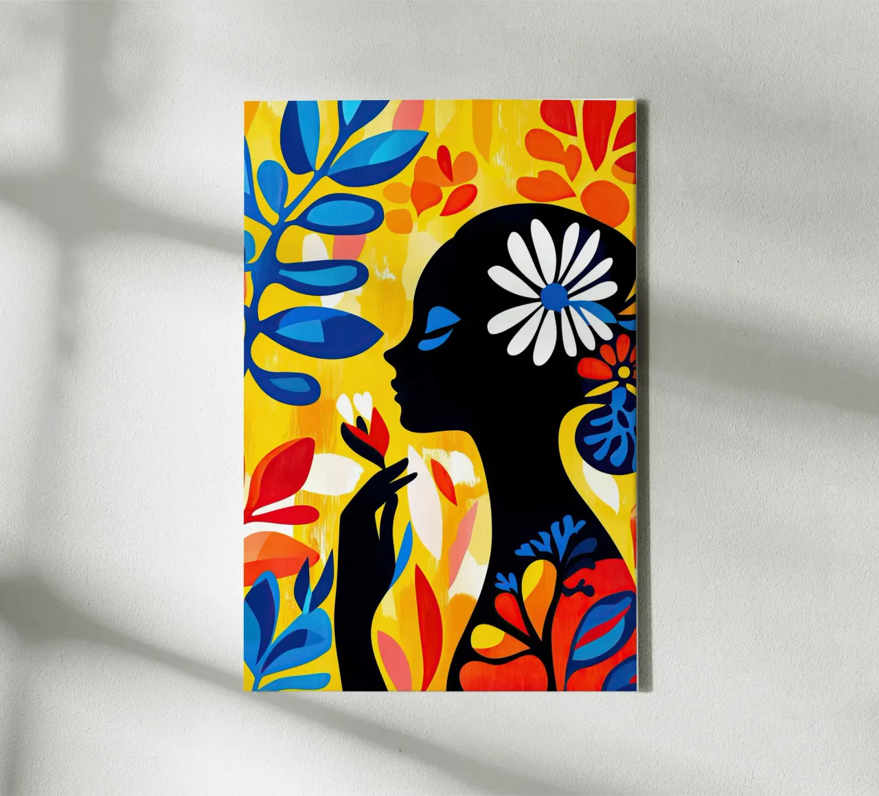 Vrouw in tropische lente | Matisse ontmoet moderniteit canvas met Baklijst van Autofocus