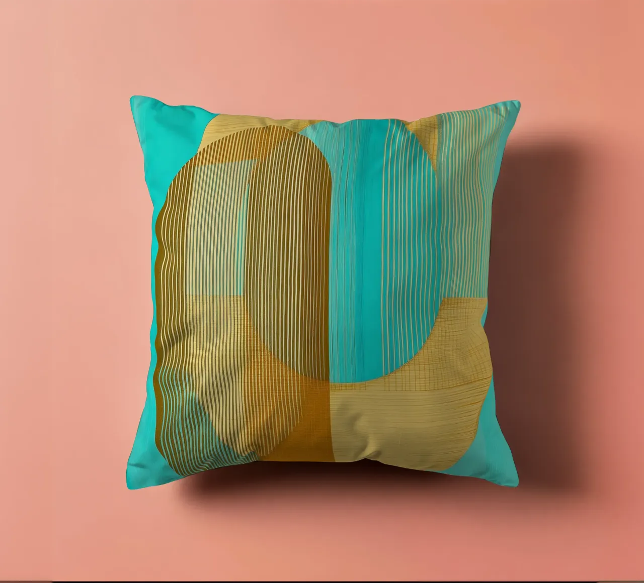Blue and gold decorative cushion by Imagine
