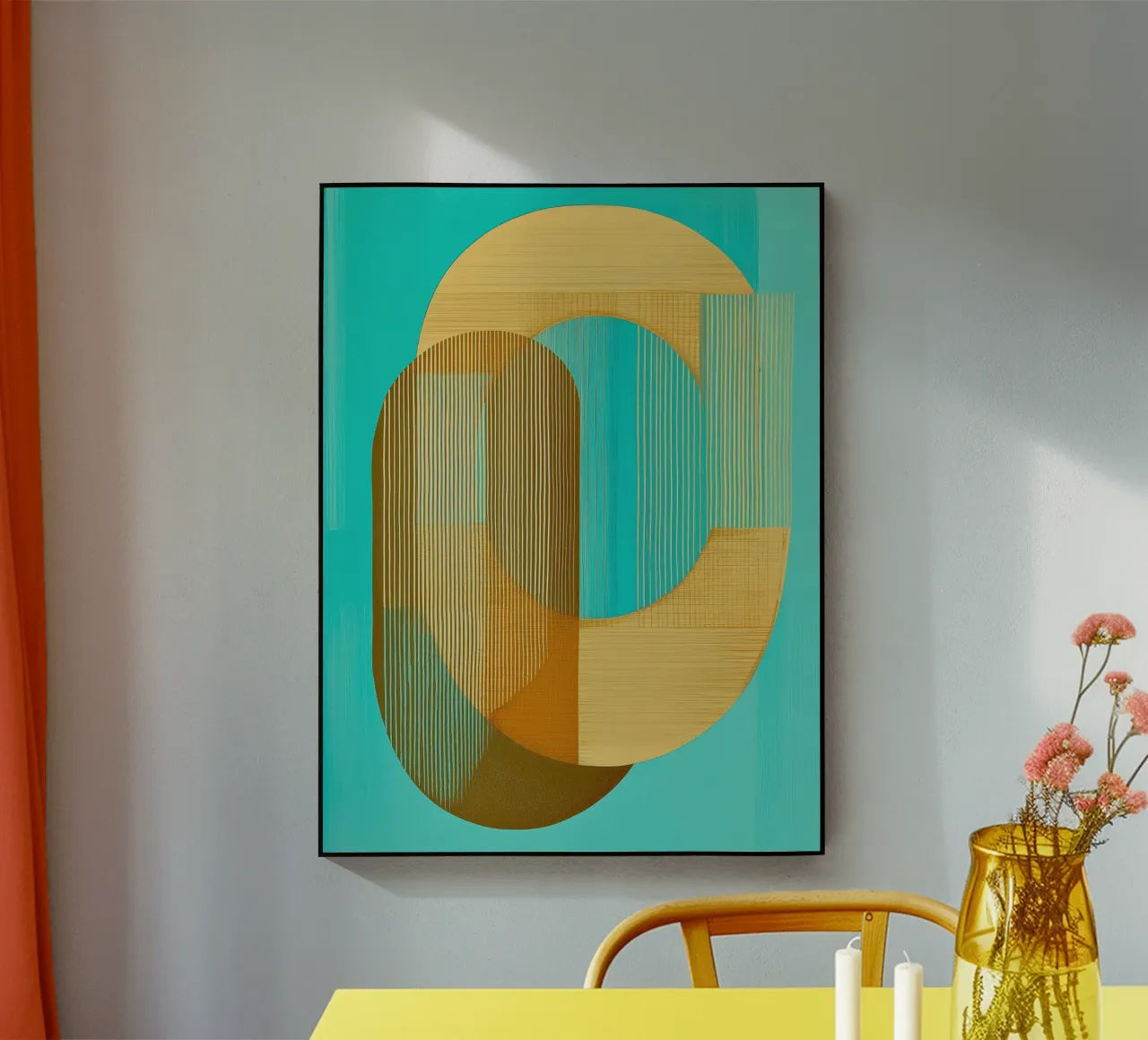 Blue and gold acrylic glass by Imagine