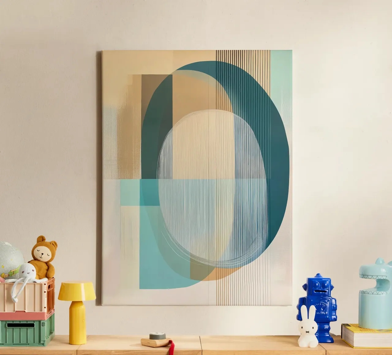 Abstract forms canvas with Floater frame by Imagine