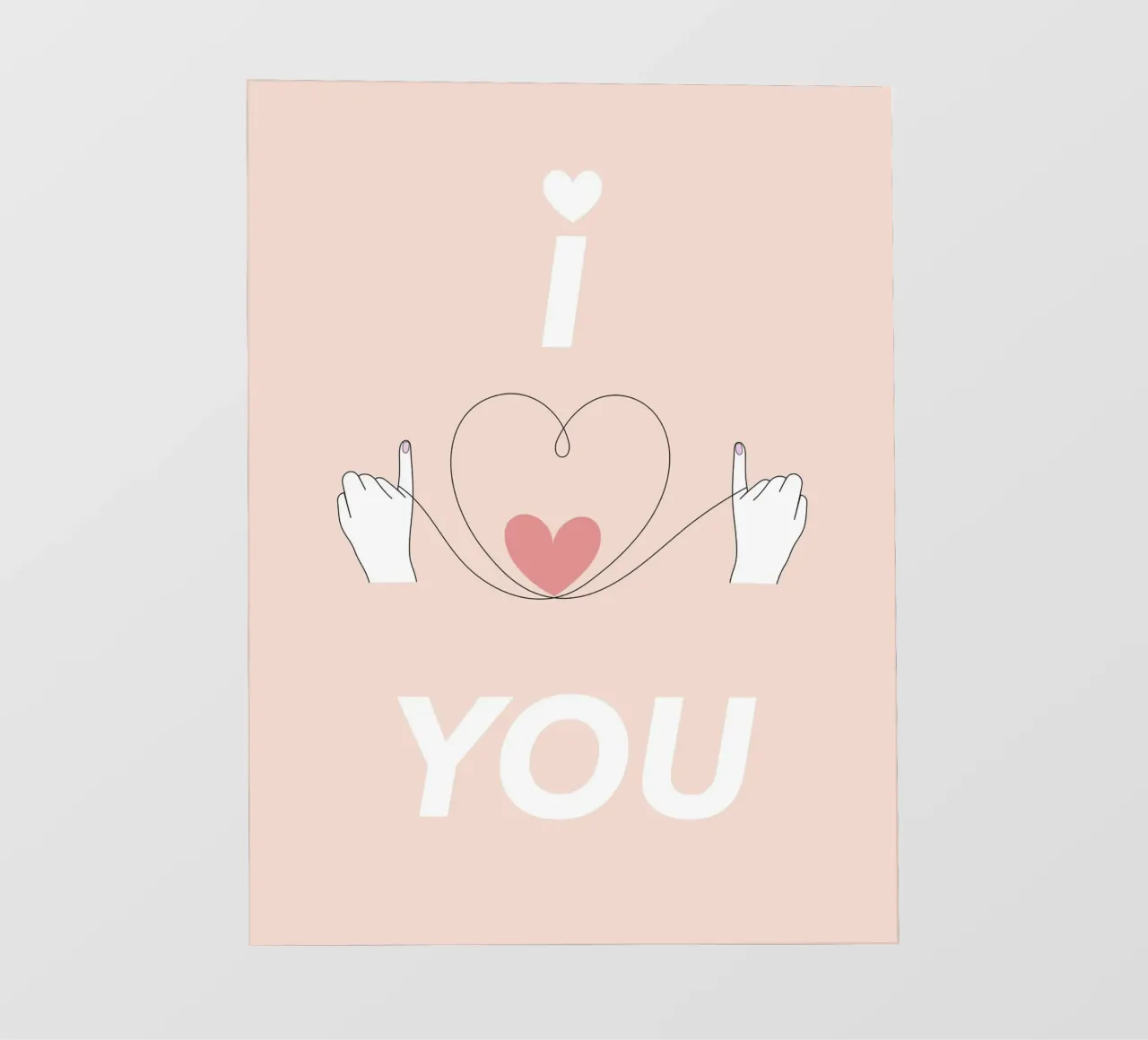 i love you telo in pvc da natural neutral