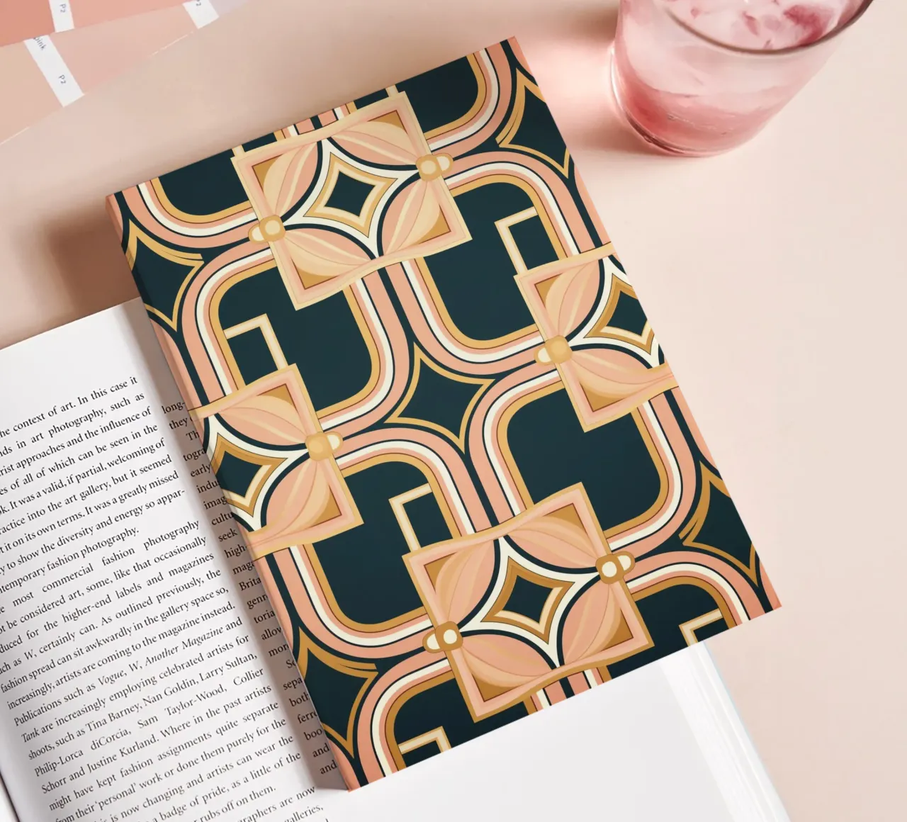 Elegant pattern lines notebook by Carinaprint