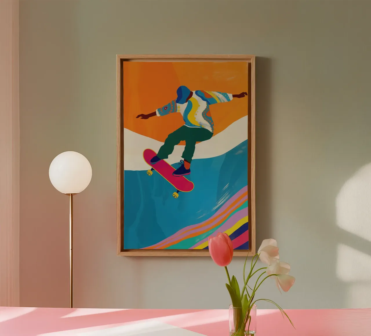 Venice Beach Skater Boy | Urban Flow Vibes canvas met Baklijst van Autofocus