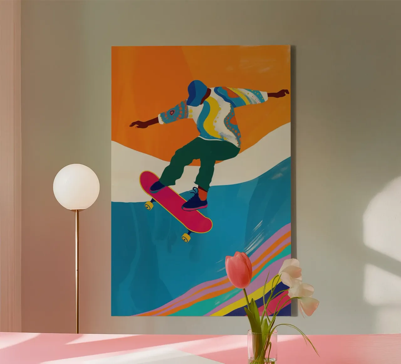 Venice Beach Skater Boy | Urban Flow Vibes canvas met Baklijst van Autofocus