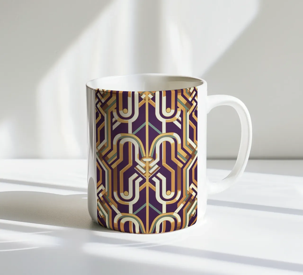 Eleganza retrò simmetrica tazza in ceramica da Carinaprint