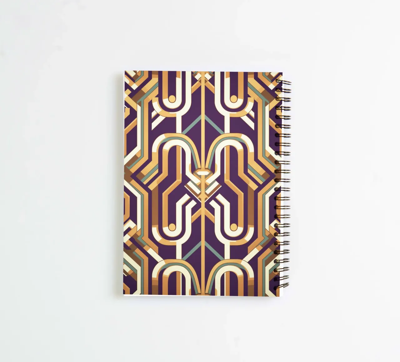 Symmetrical retro elegance spiral notebook by Carinaprint