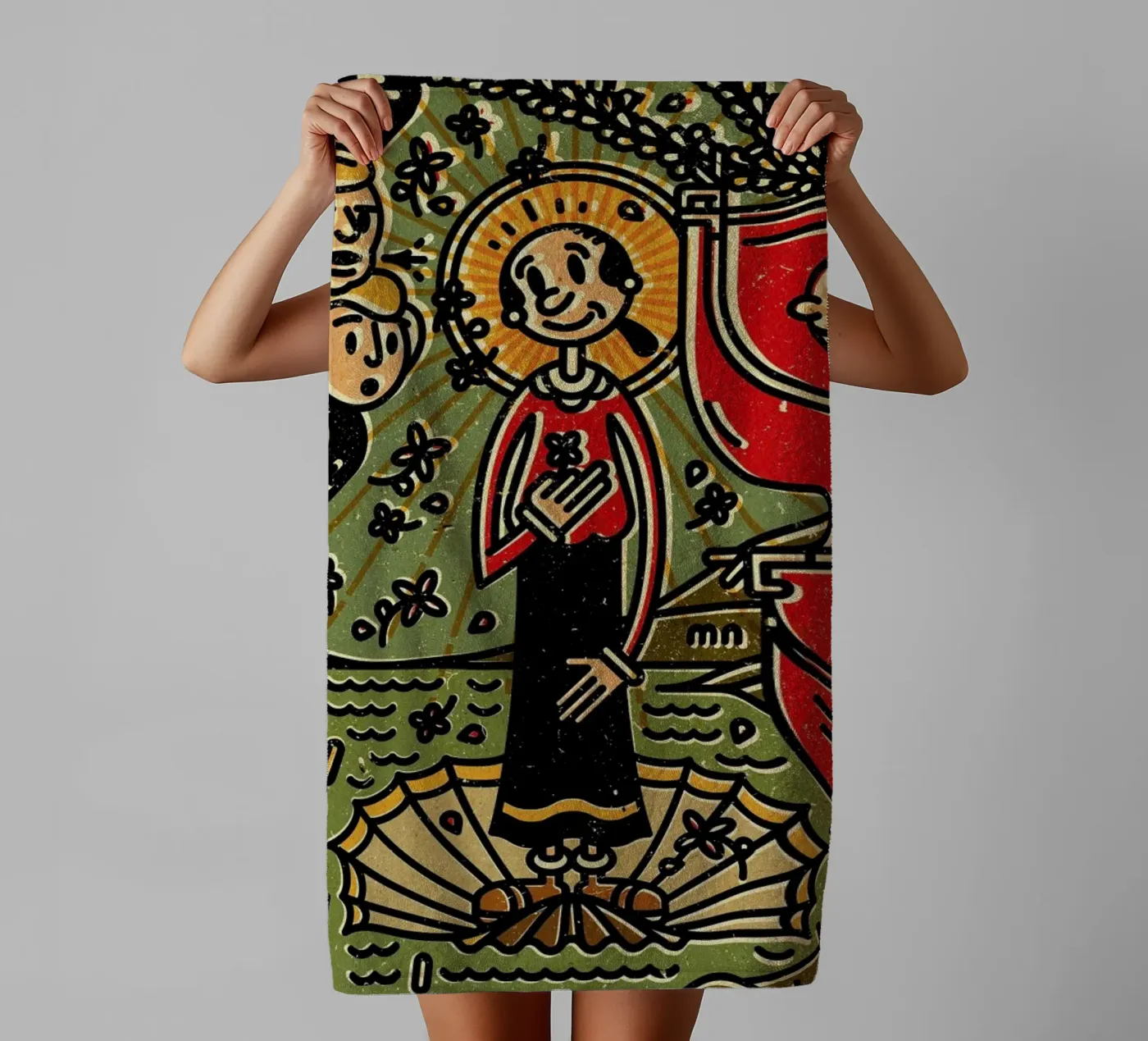 Olive badhanddoek van Komboh