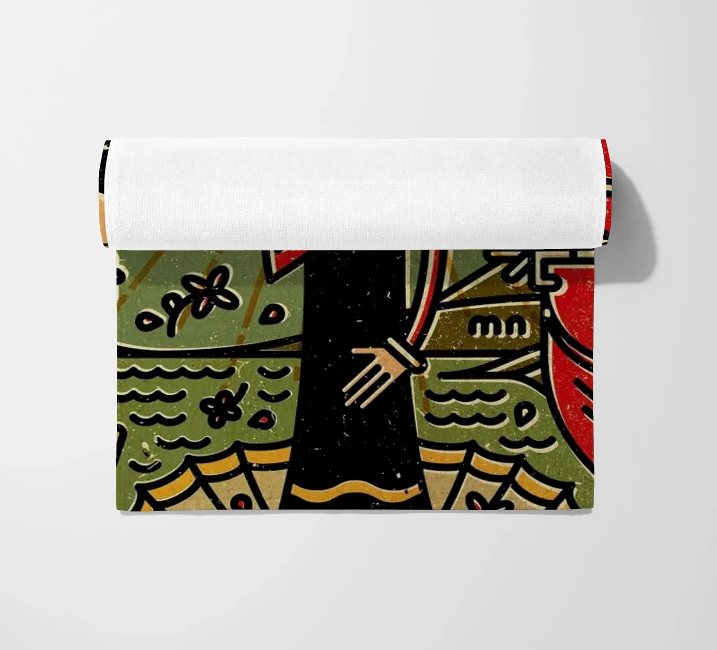 Olive strandhanddoek van Komboh