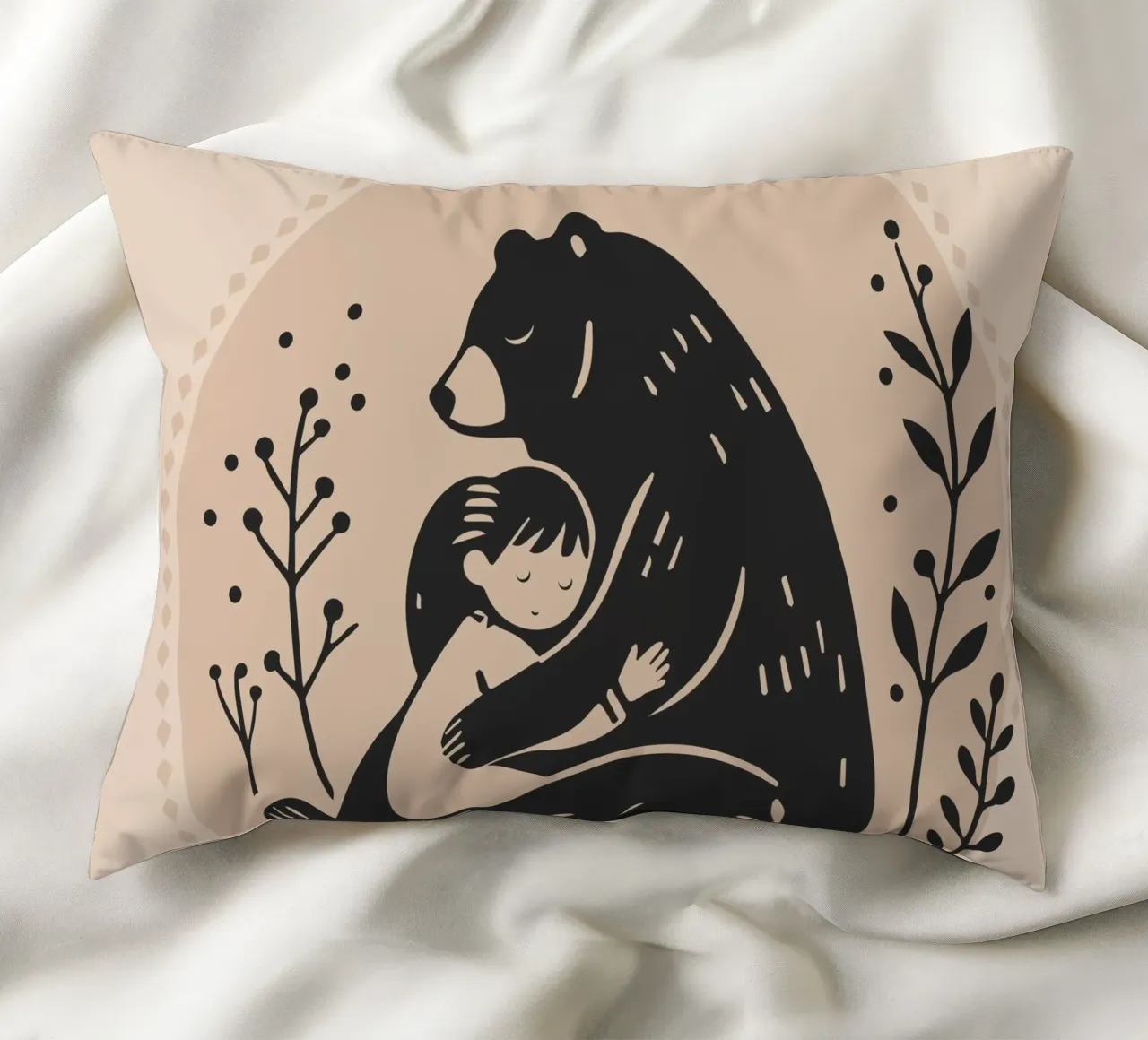 Sicurezza: Orso e bambino - Un'illustrazione toccante cuscino da namosh