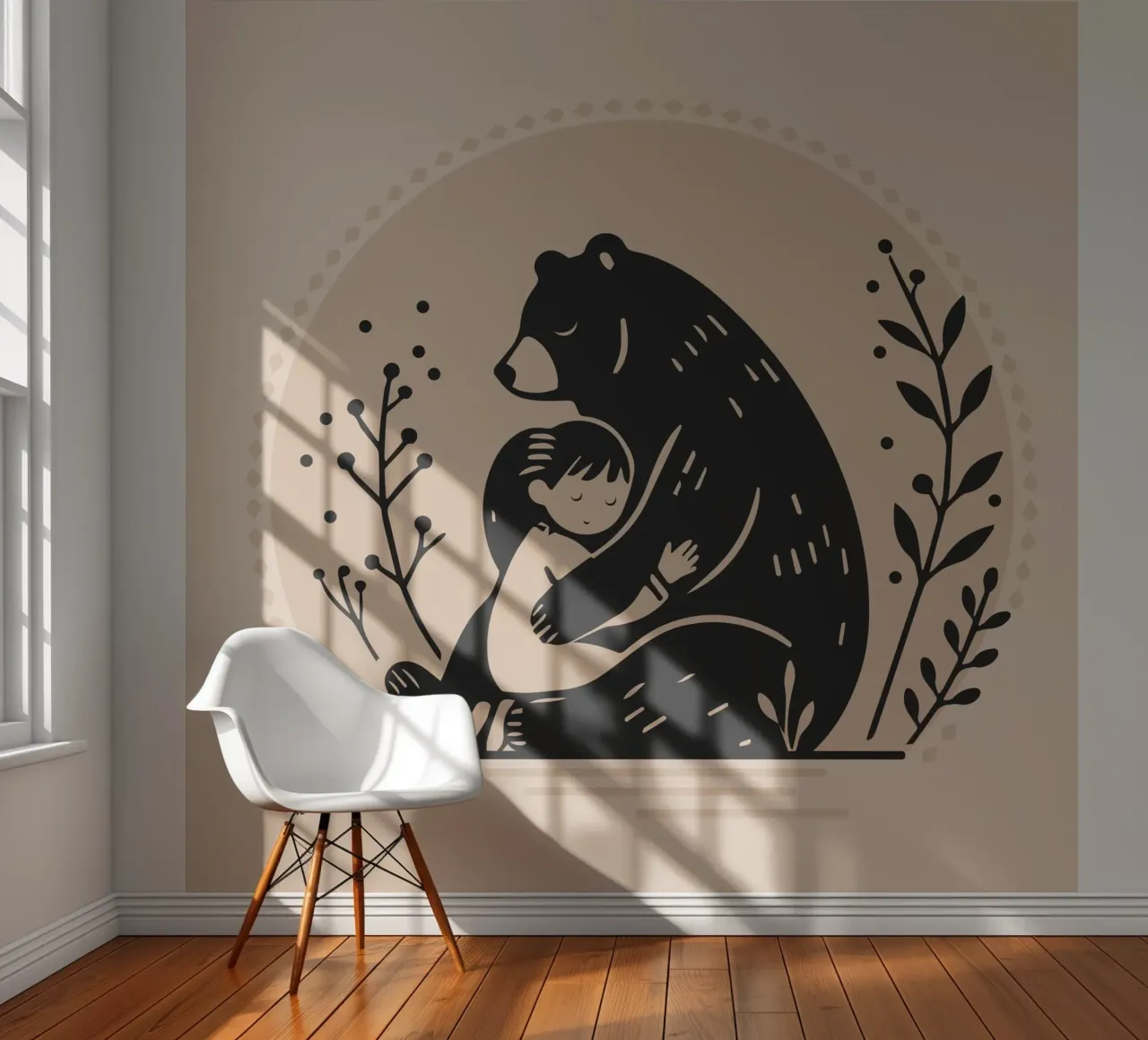 Security: Bear and child - A touching illustration photo wallpaper by namosh