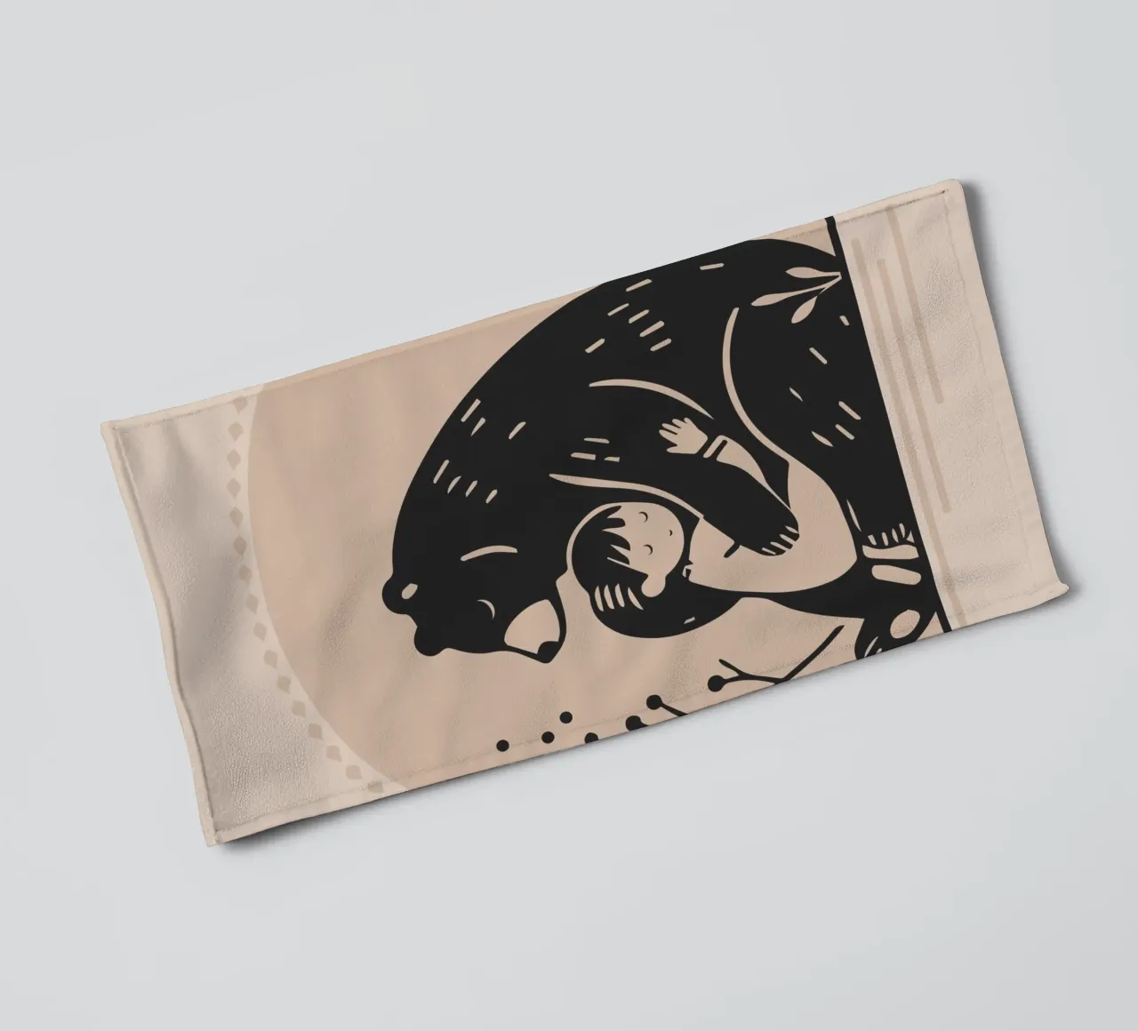 Security: Bear and child - A touching illustration towel by namosh