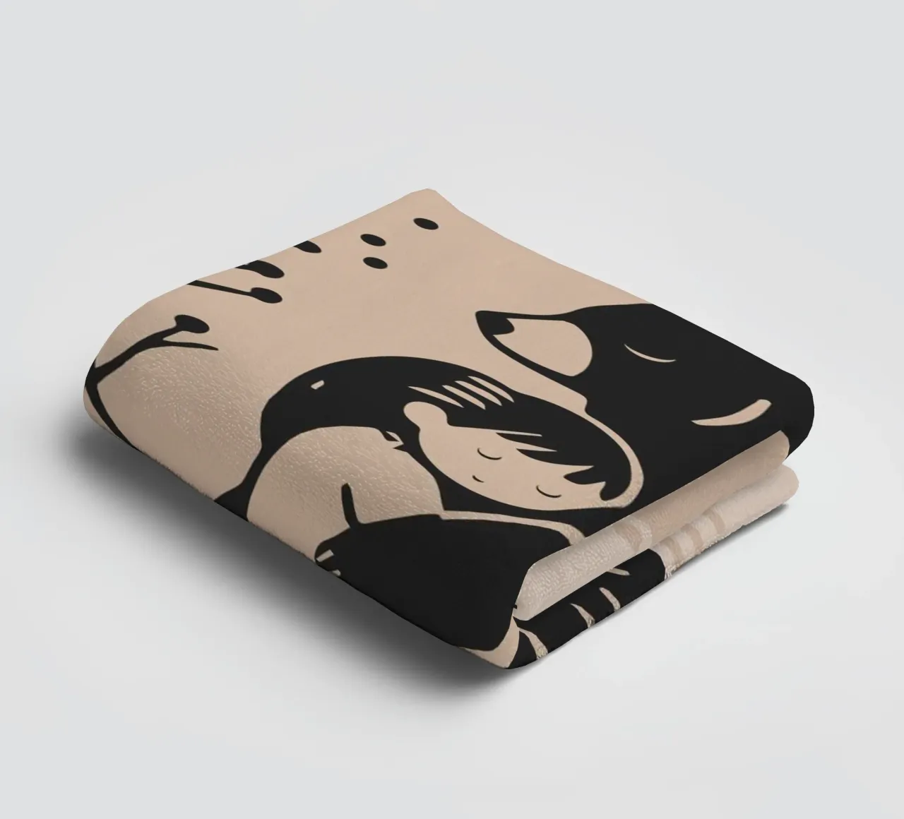 Security: Bear and child - A touching illustration towel by namosh