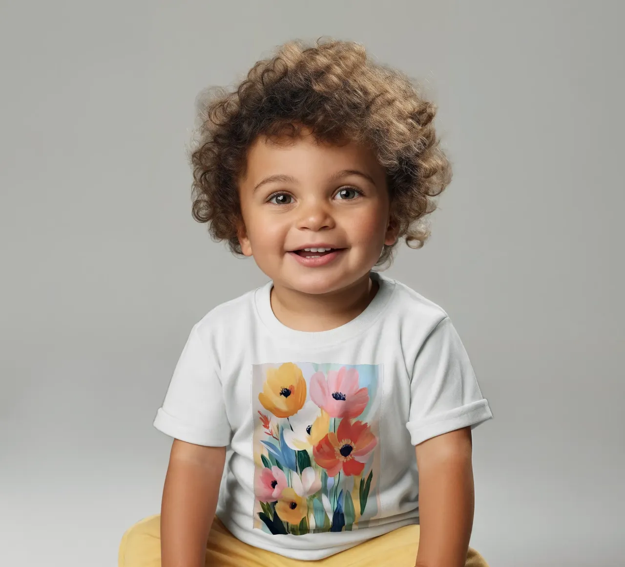 Colorful Flowers baby t-shirt by IamHomeStudio