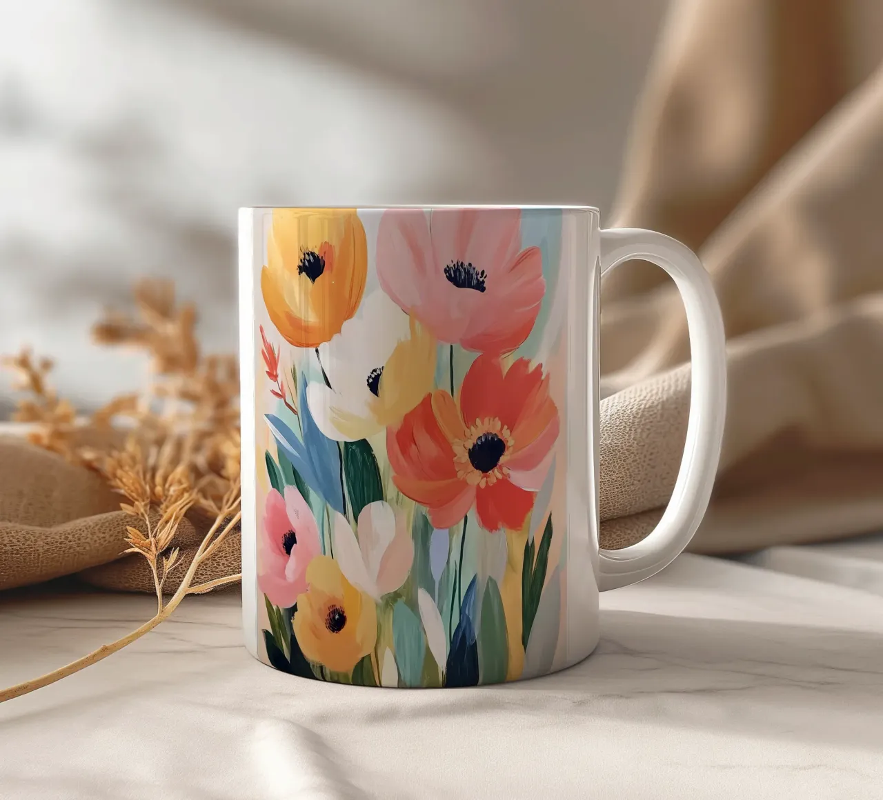 Fiori colorati tazza in ceramica da IamHomeStudio