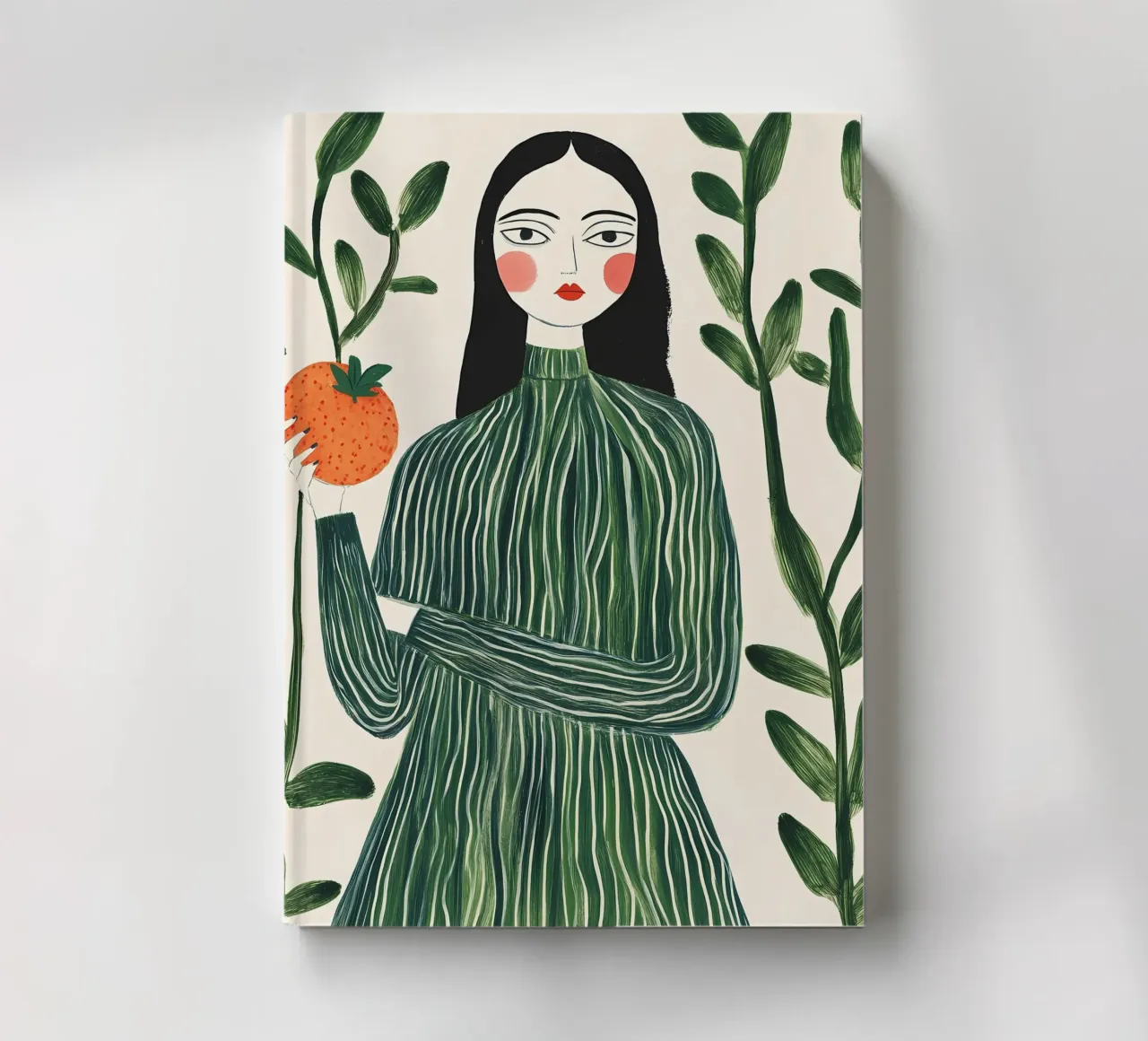 Woman with Peach notebook by IamHomeStudio