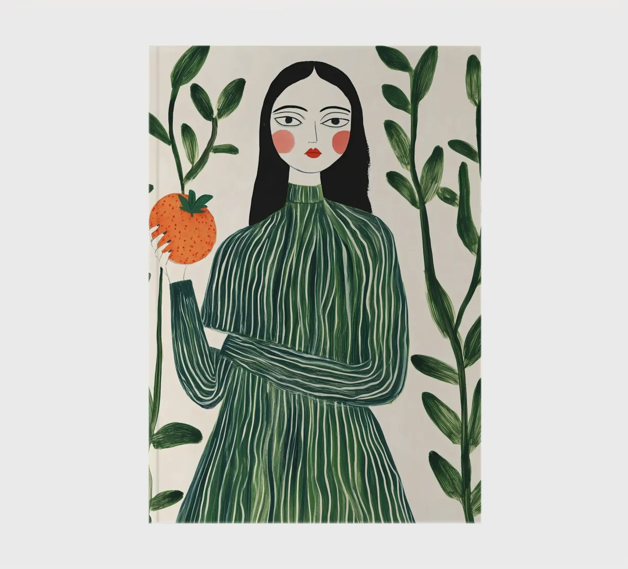 Woman with Peach notebook by IamHomeStudio