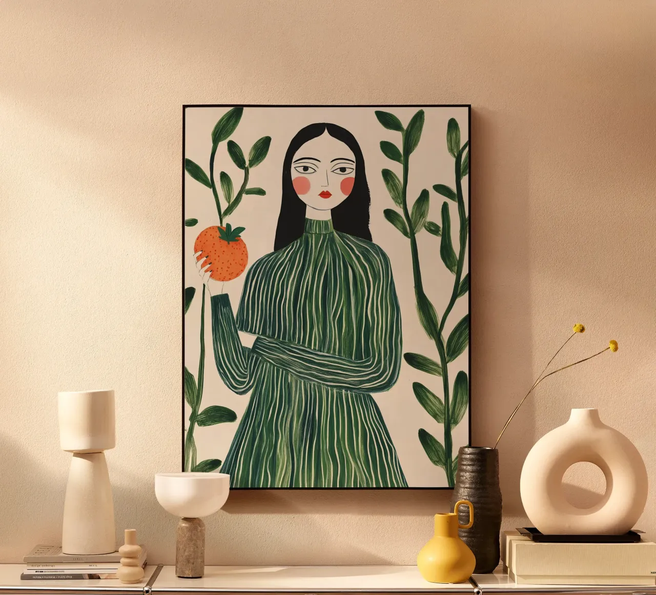 Donna con pesca plexiglass da IamHomeStudio