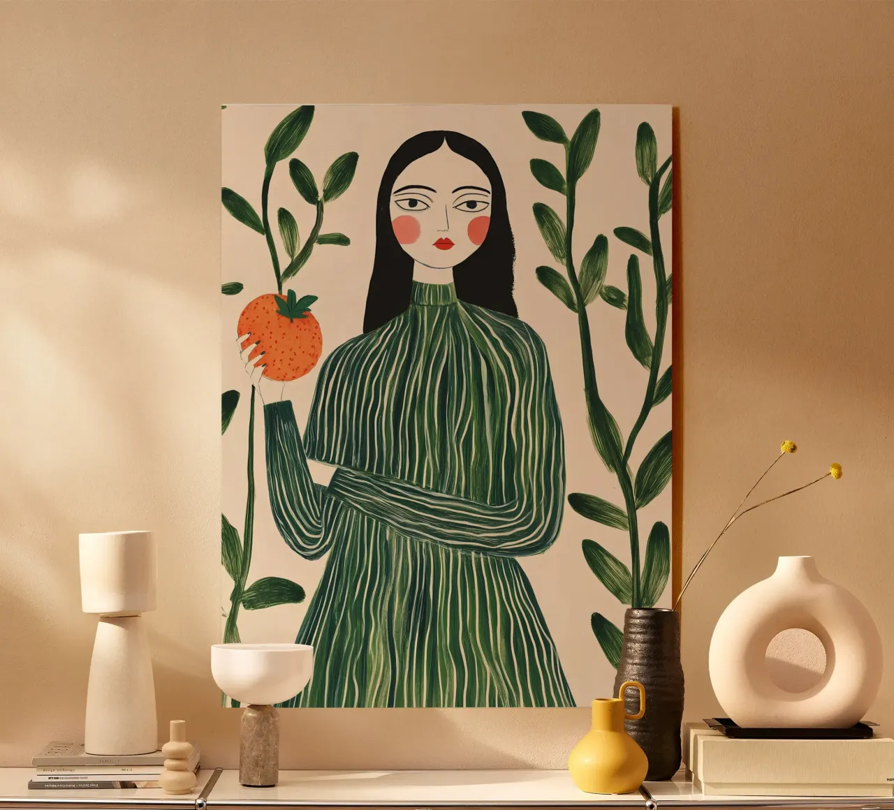 Donna con pesca plexiglass da IamHomeStudio