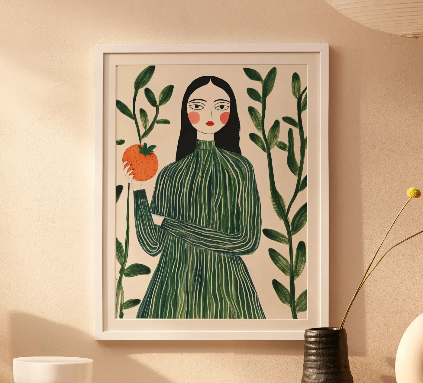 Donna con pesca poster da IamHomeStudio