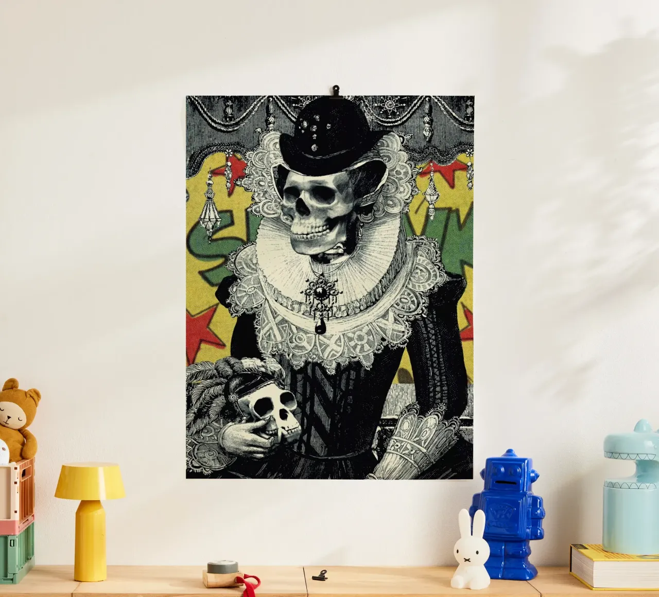 Lady poster with wooden frame by Ali Gulec