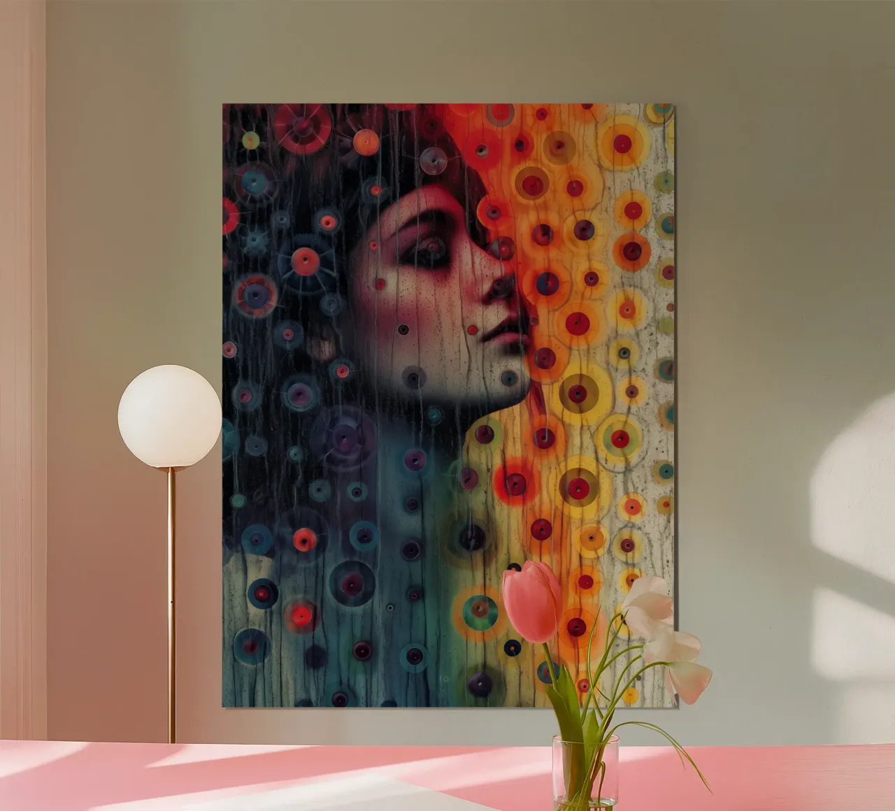 Ritratto di donna sotto la pioggia in cella | Ispirato a Klimt poster da Autofocus