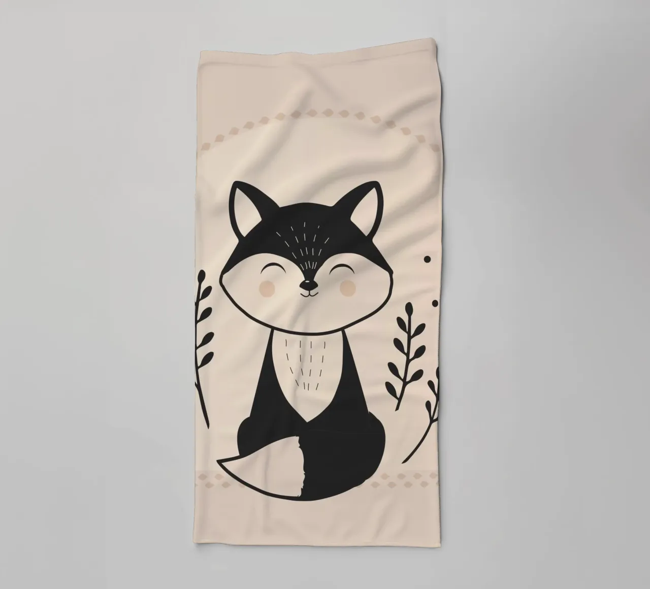 Smiling fox - Minimalist illustration towel by namosh