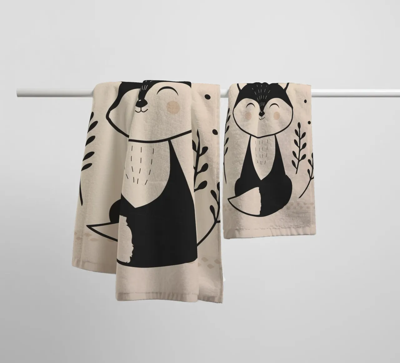 Smiling fox - Minimalist illustration towel by namosh