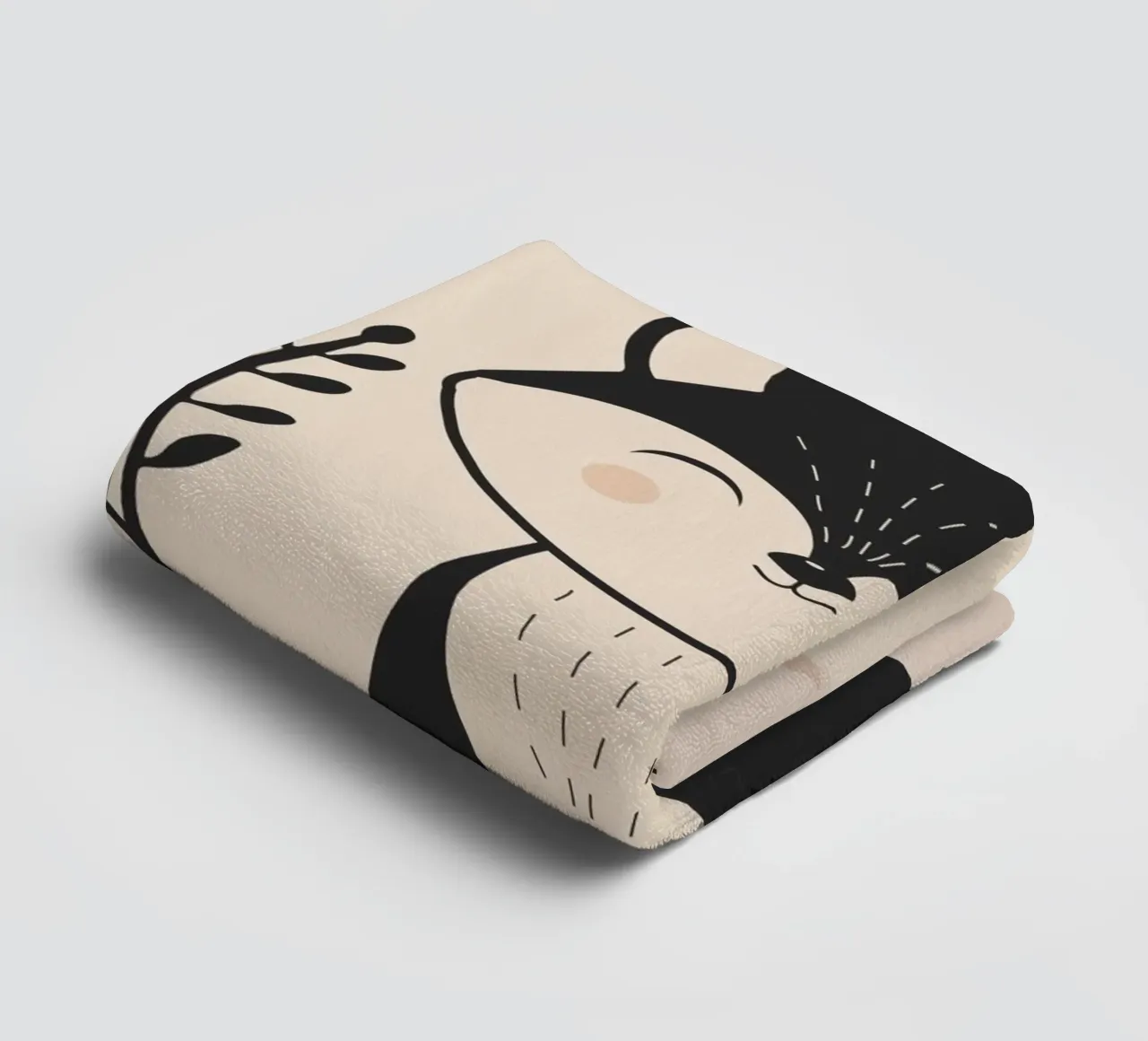 Smiling fox - Minimalist illustration towel by namosh