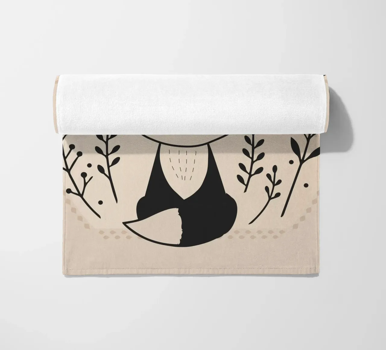 Volpe sorridente - Illustrazione minimalista telo mare da namosh