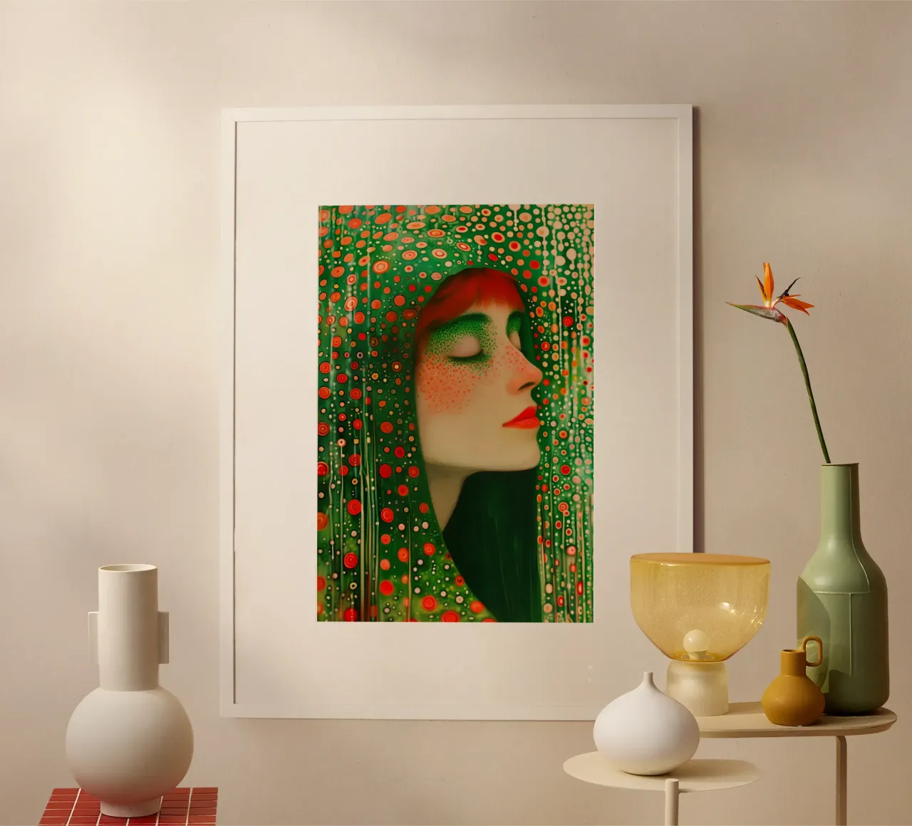 Aankomst in het groen-rood sproeten-klimaat universum poster van Autofocus