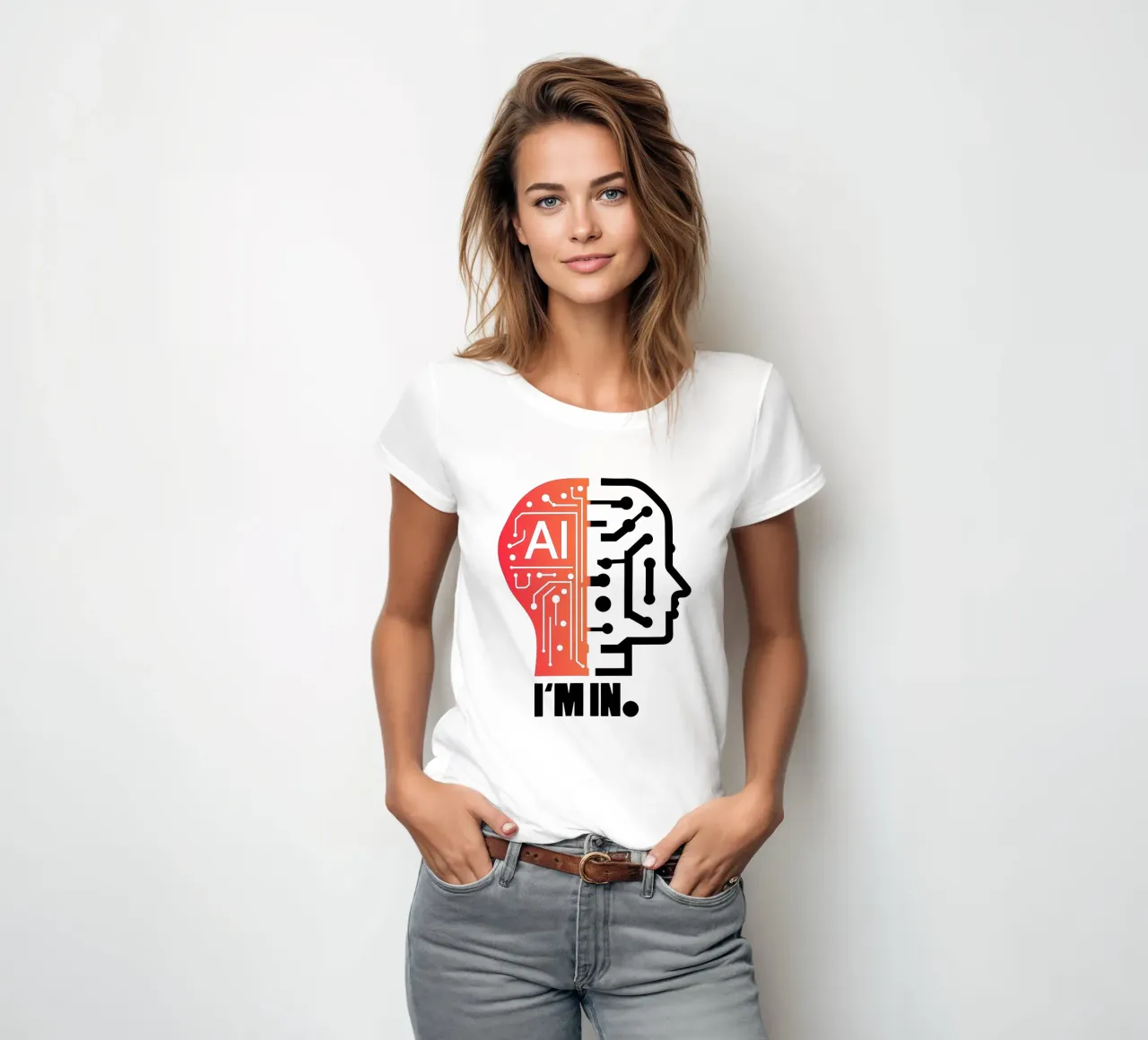 AI - J'en fais partie | Logo du t-shirt t-shirt ajusté pour femmes de Autofocus