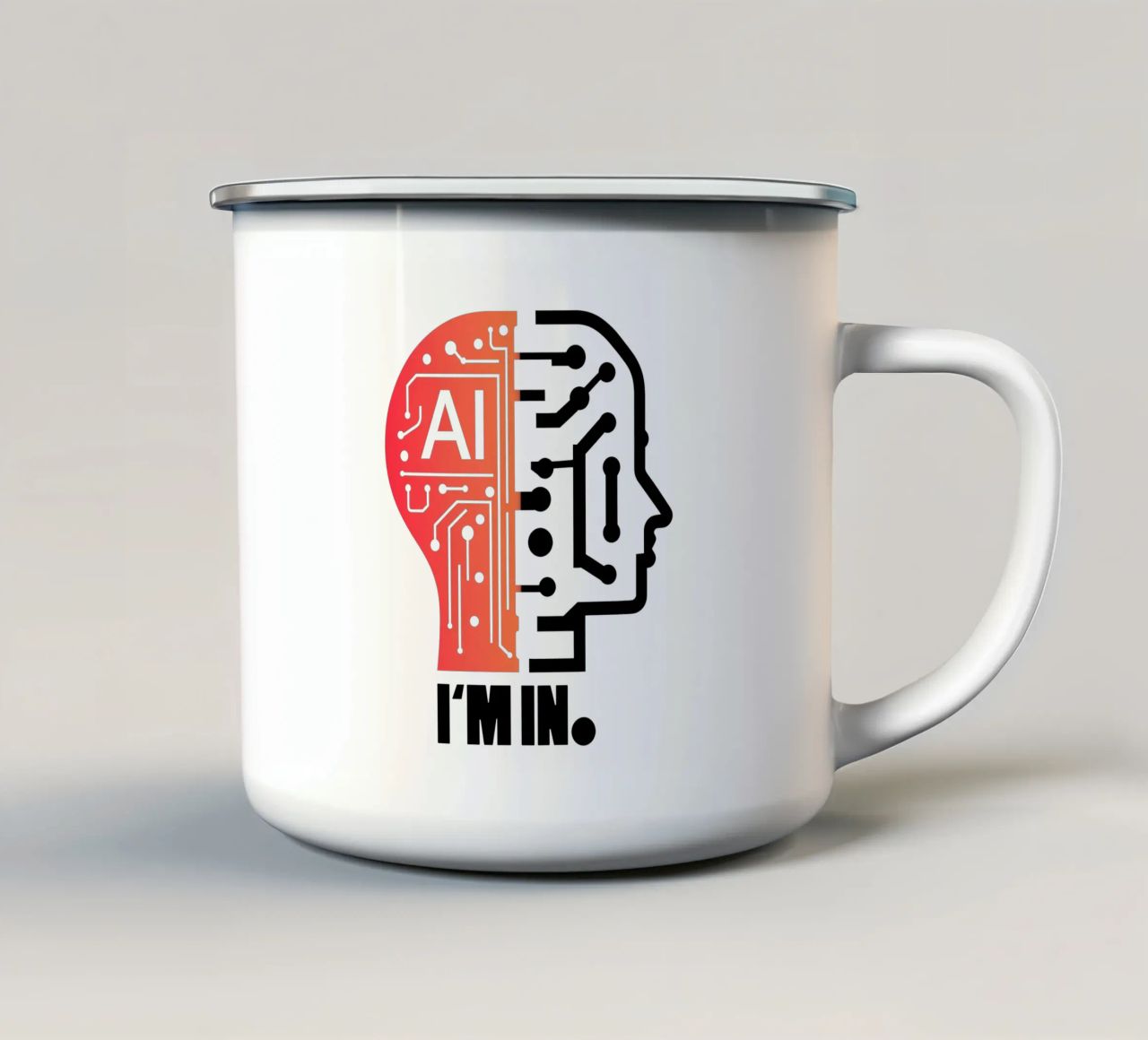 AI - Logo della camicia I'm in tazza in smalto da Autofocus