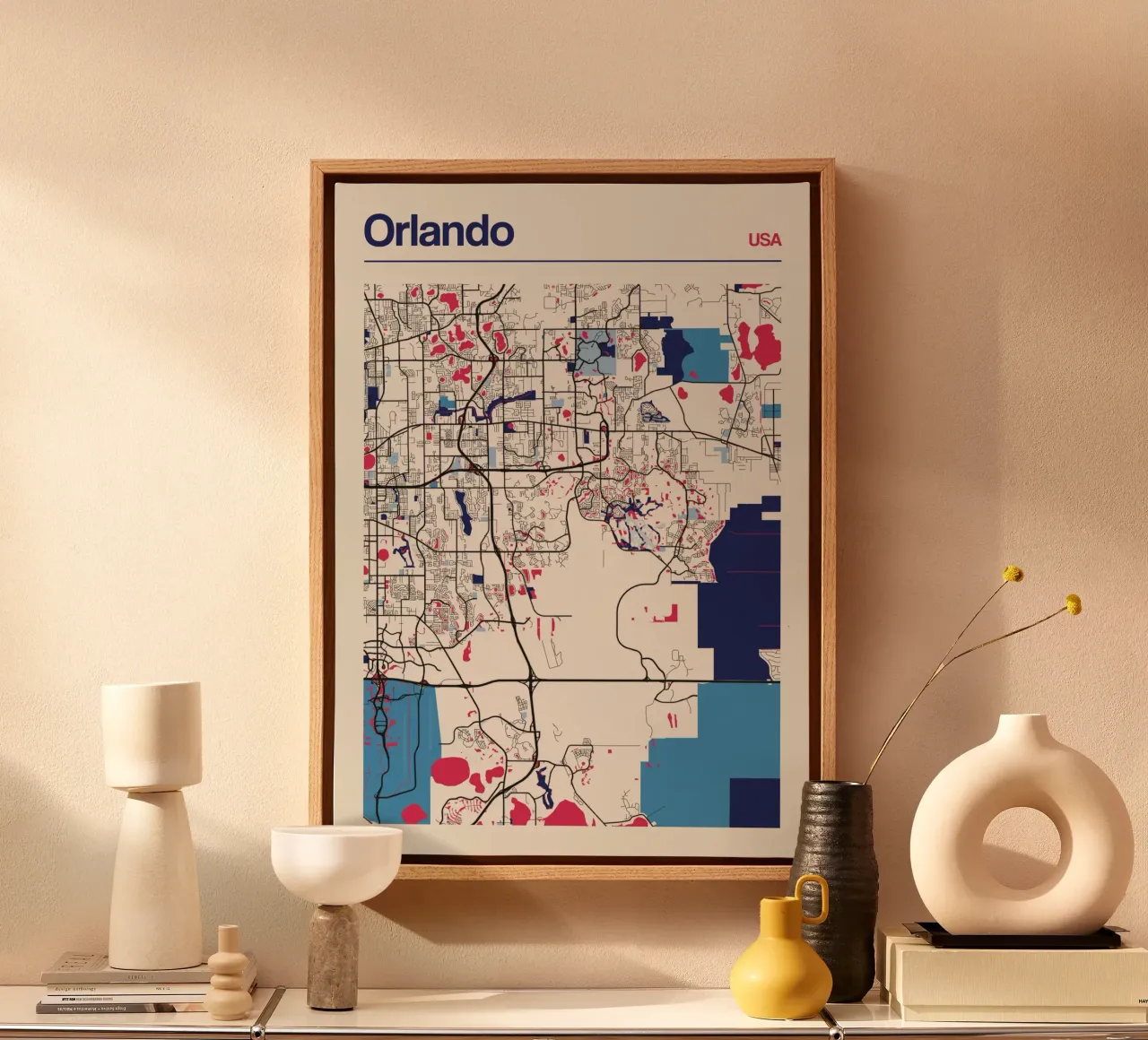 Orlando Vibes canvas with Floater frame by MOOODZART