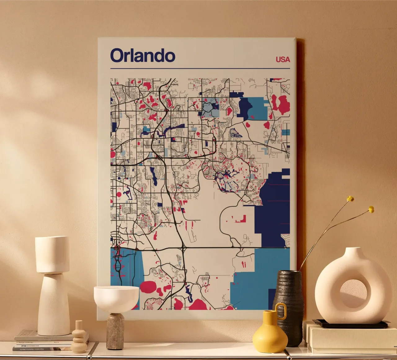 Orlando Vibes canvas with Floater frame by MOOODZART