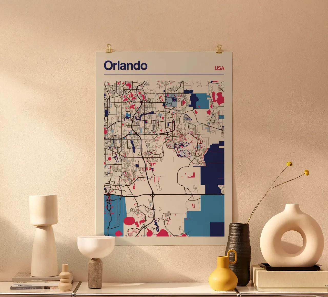 Orlando Vibes poster con telaio in legno da MOOODZART