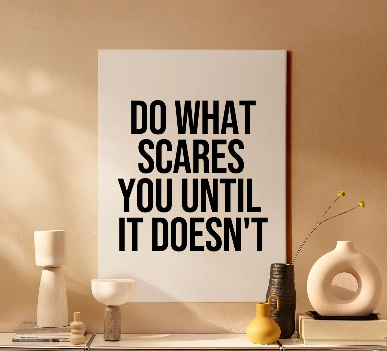 do what scares you until it doesn't quote canvas by Paigaam Studio