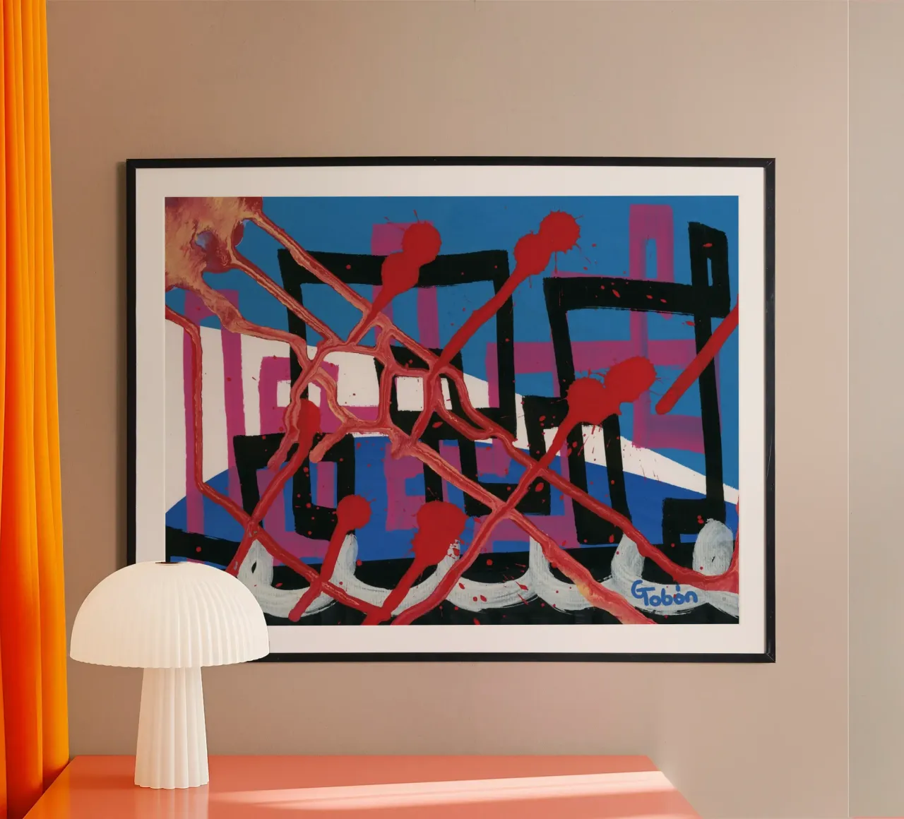Violence poster con telaio in legno da gtobonart
