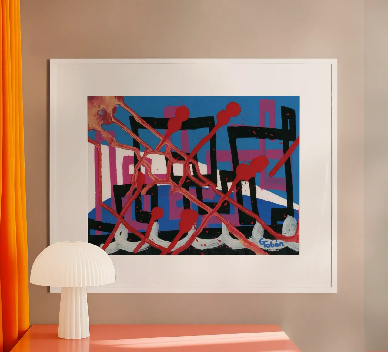 Violence poster con telaio in legno da gtobonart