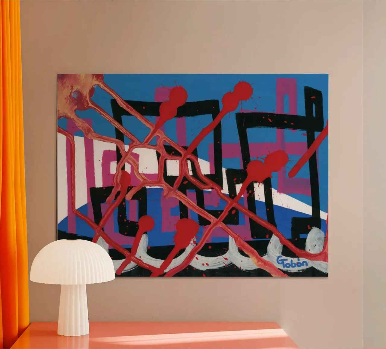 Violence poster con telaio in legno da gtobonart