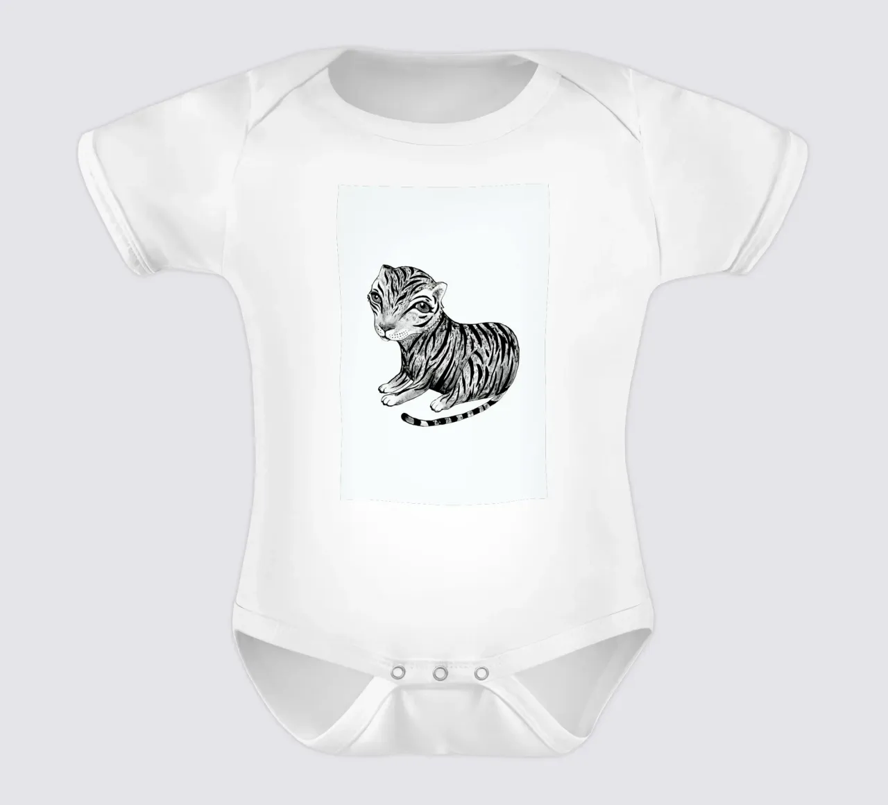 Tiger short-sleeve baby romper by Tvinkla