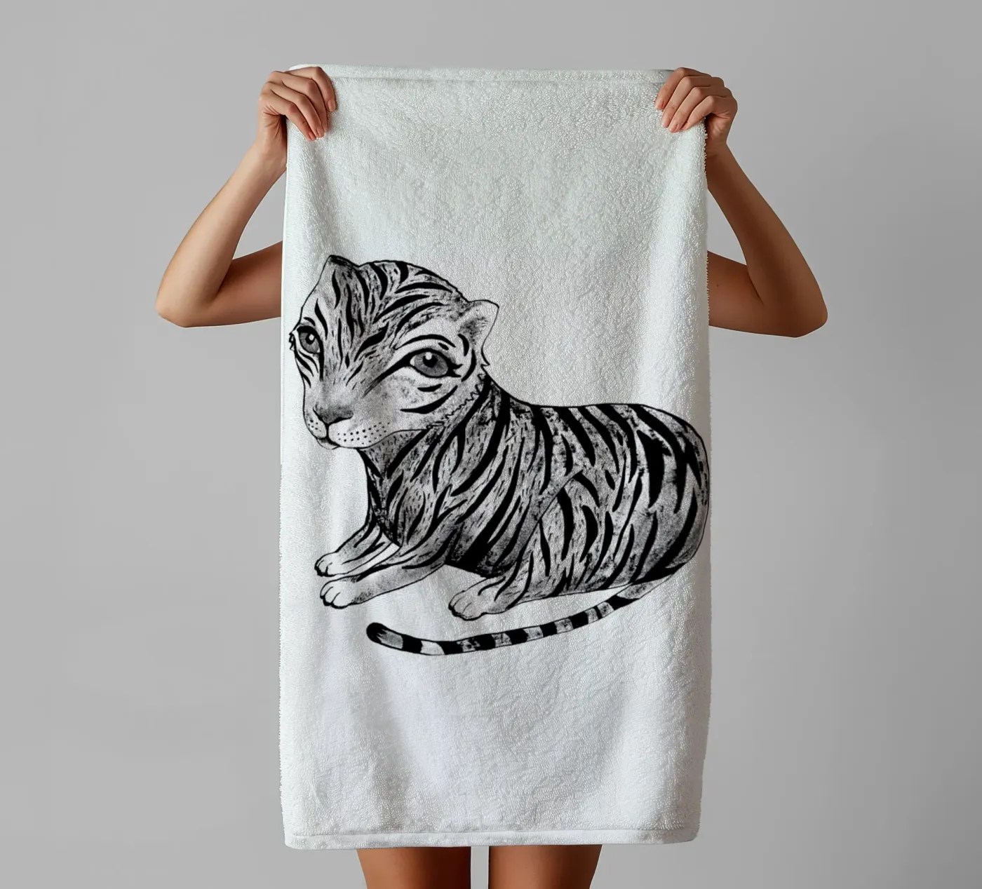 Tiger badhanddoek van Tvinkla