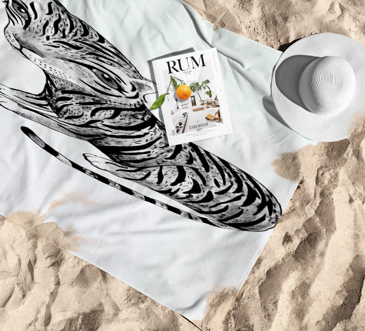 Tiger beach towel by Tvinkla