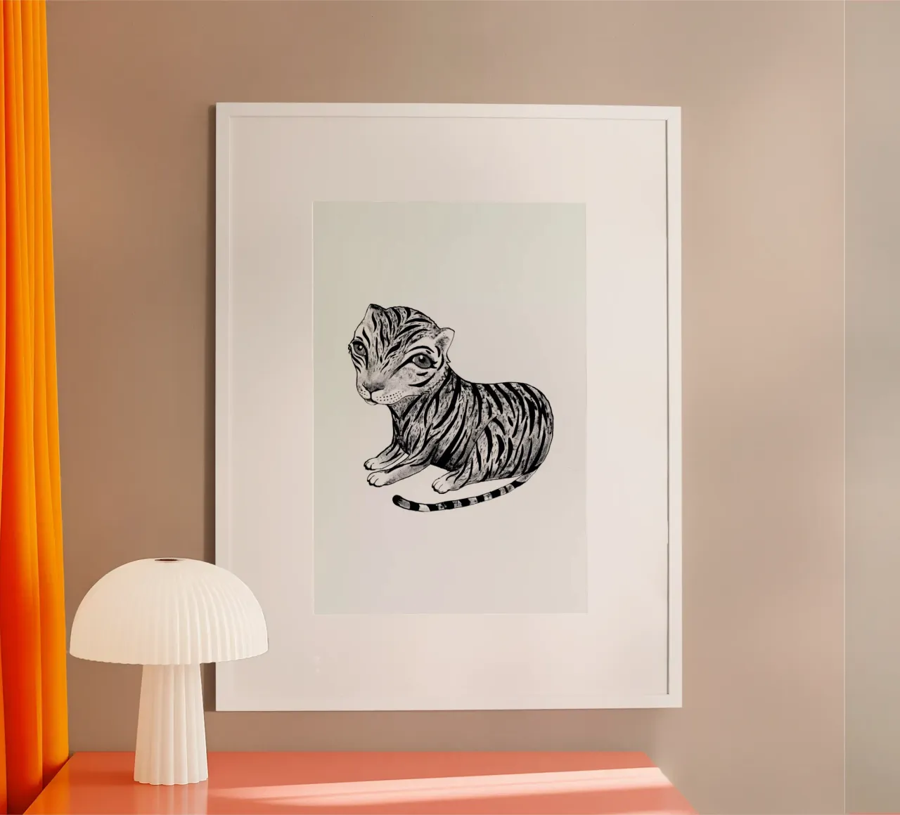 Tiger poster con telaio in alluminio da Tvinkla