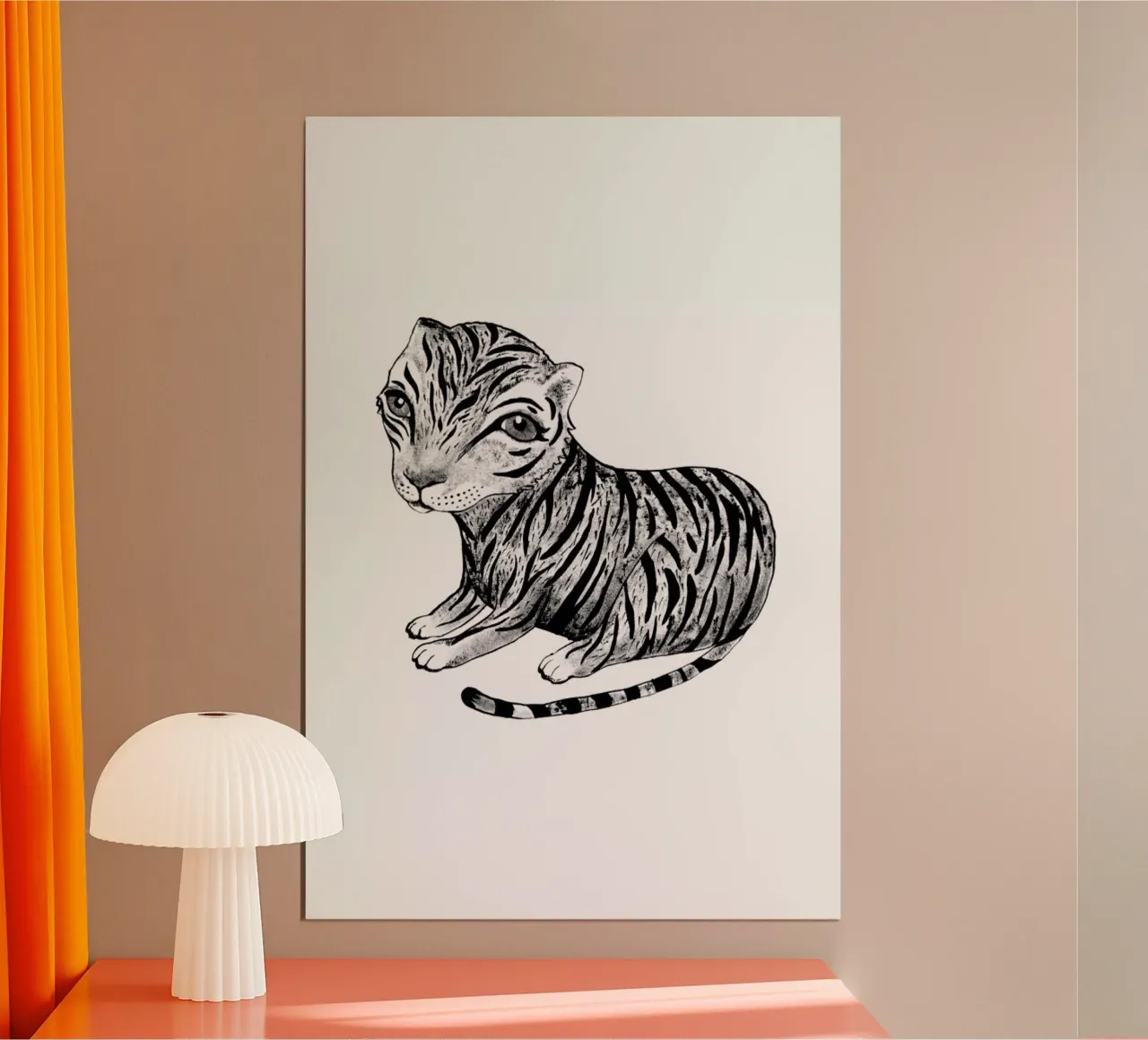 Tiger poster con telaio in alluminio da Tvinkla